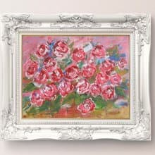 Abstract pink roses acrylic painting large size canvas home wall decoration