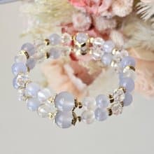 暮光安語-月光石/白水晶/藍紋瑪瑙/水晶手鍊/平靜/療癒水晶