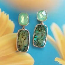 Vintage Jewelry 西洋古董飾品 碧海綠 夾式耳環