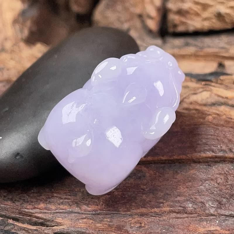 冰糯紫羅蘭翡翠貔貅 | 天然緬甸玉翡翠A貨