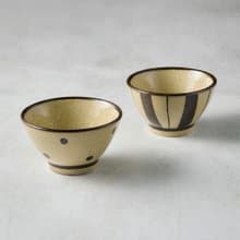 日本美濃燒 - 水玉十草對碗組(2件式) - 11cm