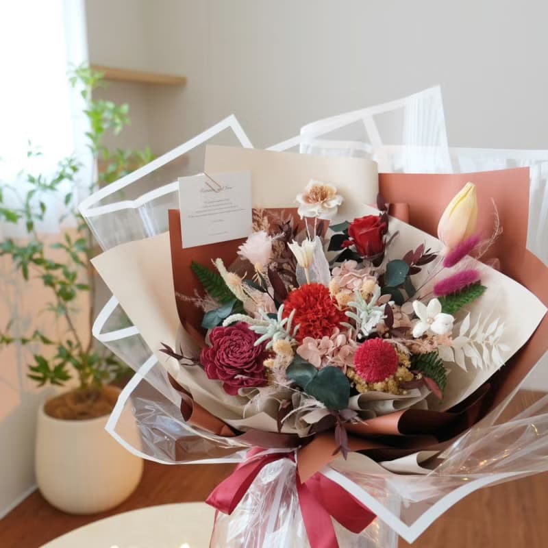 愛的花園 / 永生康乃馨紅色花束