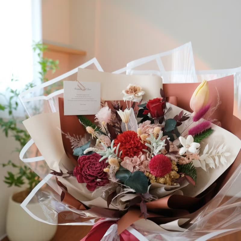 愛的花園 / 永生康乃馨紅色花束