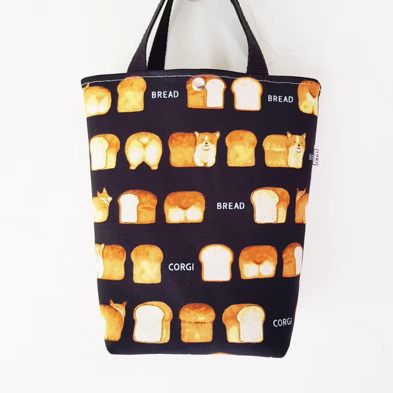 【柯基吐司】出門隨手袋!! 雙杯飲料沒問題! !托特
