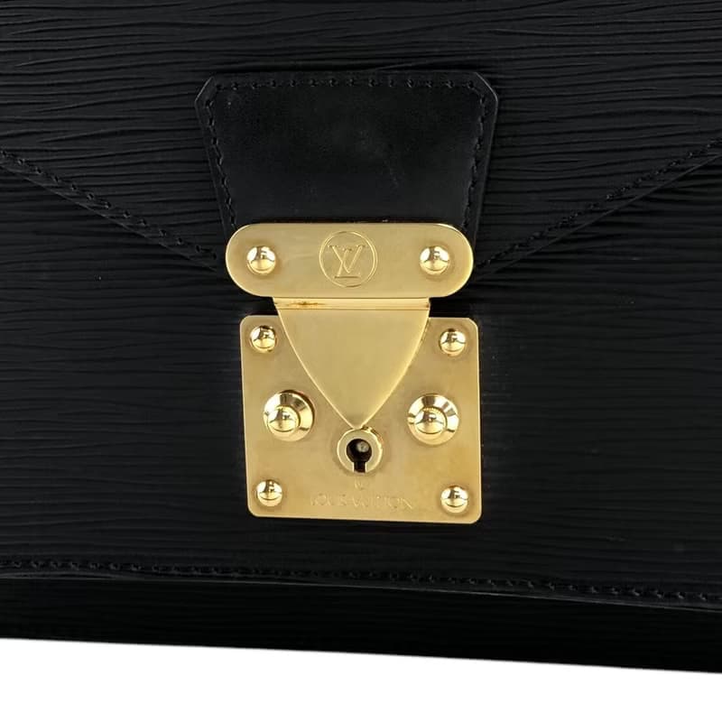 【 日本直送　名牌中古包 】LOUIS VUITTON ルイヴィトン エピ ショルダーバッグ ブラック モンソー レザー M52122 2way kfzbc7