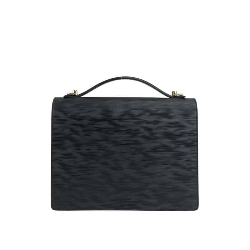 【 日本直送　名牌中古包 】LOUIS VUITTON ルイヴィトン エピ ショルダーバッグ ブラック モンソー レザー M52122 2way kfzbc7