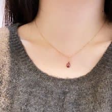 ITS-N137【14KGF・1月誕生石・石榴石】寶石項鍊。