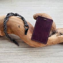 革物製織丨義大利Pueblo磨砂雙色證件皮套 _可另購手工編織亞麻脖