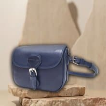 Mini Saddle 真皮手袋,托特包,斜背包,腰包,斜孭袋 青藍色