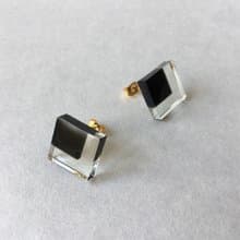クリアスクエア(ブラック)ピアス/イヤリング