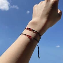 Found.Myth 五行屬火 天然紅石榴幸運手繩 情侶.友情.親情 手工製