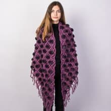 Women's Fur Cape Knit Shawl Mink Scarf Winter Fur Wrap Real Mink Fur Cape