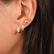 s925純銀極簡歐美風高級感水滴圓圈耳扣 耳飾 疊戴 禮物 聖誕