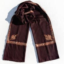 喀什米爾Cashmere 刺繡羊絨圍巾 純羊毛圍巾披巾 戒指絨披肩-花朵
