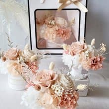 輕時光 永生玫瑰香氛盆花+精油組 +咐精美提袋