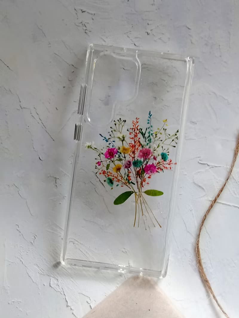 手作押花手機保護殼, 花束