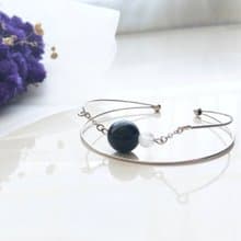 守護手環 黑曜石 月亮石 手鍊 手鈪 (可加英文字母 / 心心)