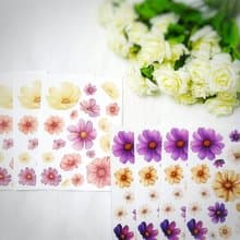 Vintage flower stickers - White Printed PET (philip's store)