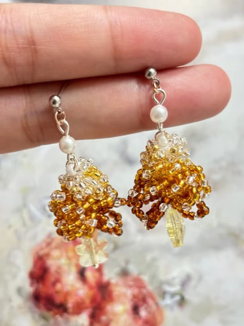 聖誕耳環 手作串珠耳環 聖誕樹 串珠耳飾