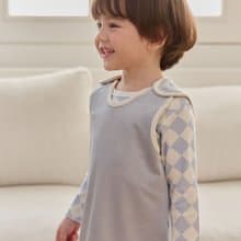 波藍純淨舒棉-【長版】森絨背心童裝-K610S