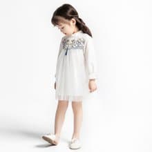 BIR童裝 | 文藝刺繡連身裙  藍/白