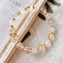 羽毛紫鈦晶/藍暈白月光石/冰種粉水晶 手作設計款能量水晶手鍊