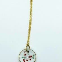 懷舊陶瓷餐具首飾系列-櫻桃瓷碟頸鏈