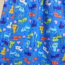 【換季特賣 Off-season sale】 Flannel Colorful Cat skirt BLUE USAcotton 日本製 輸入生地 FREE