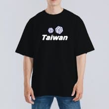 TEAM TAIWAN 棒球 骰子 衣服 骰到六 T恤 落肩 寬版 衣服 T恤 黑