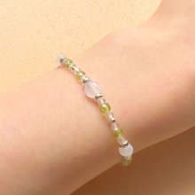 Found.Myth 八月的誕生石天然橄欖石 月光石 白水晶 925純銀手鍊