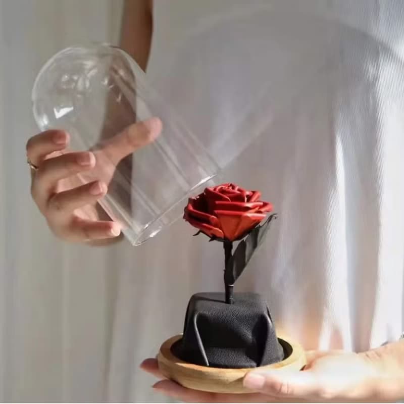 牛皮玫瑰花【免費刻字】手工真皮永生花 情人節禮物 裝飾擺件花藝