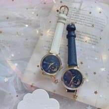 開學禮物 免運 復古 防水 Wish Upon a Star 星月日期錶 女裝