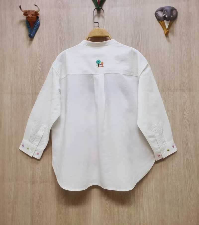 手繡裙 棉布 花卉 兔子 蘑菇 雲朵 彩虹