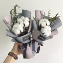 軟綿綿/棉花花束/滿天星乾燥花/木棉花乾燥花/乾燥花束/畢業花束