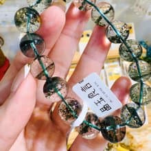 玻璃體多礦招財綠幽靈水晶12-12.5cm45g正財事業貴人緣生意緣