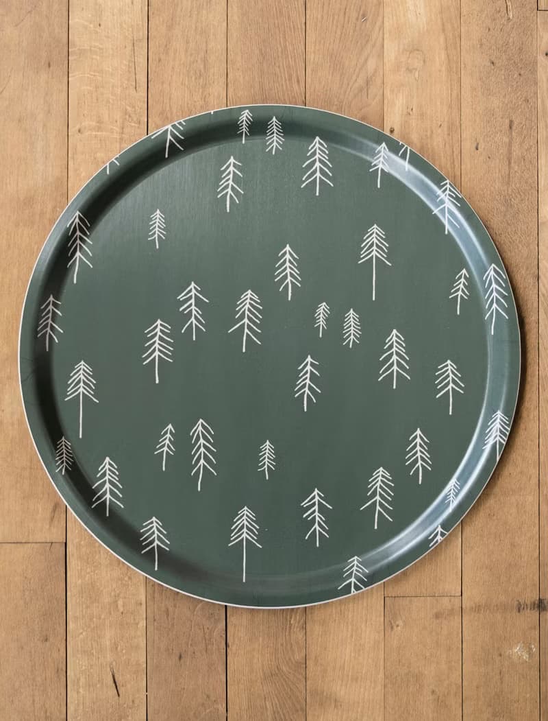 北歐設計圓型托盤- TALL TRAY, GREEN/NUDE (38cm)