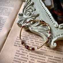 -收藏家-天然水晶手鍊 石榴石 天然淡水珍珠 復古黃銅手鍊