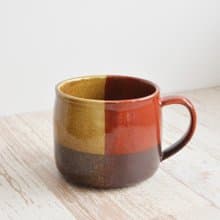 美濃焼　トーンオントーン　マグカップ　赤|ブラウン|マスタード　400ml