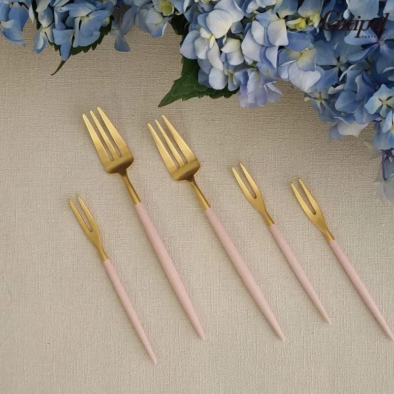 葡萄牙 Cutipol  GOA  粉紅金  水果三叉  四件組