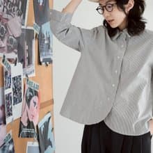 青山風水滴直紋小版襯衫 - 2色 - 細條