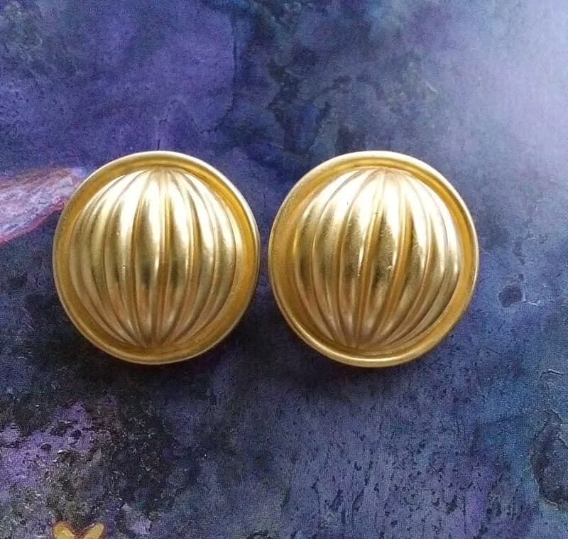 Vintage Jewelry 西洋古董飾品 啞光 戲球 簡約 夾式耳環