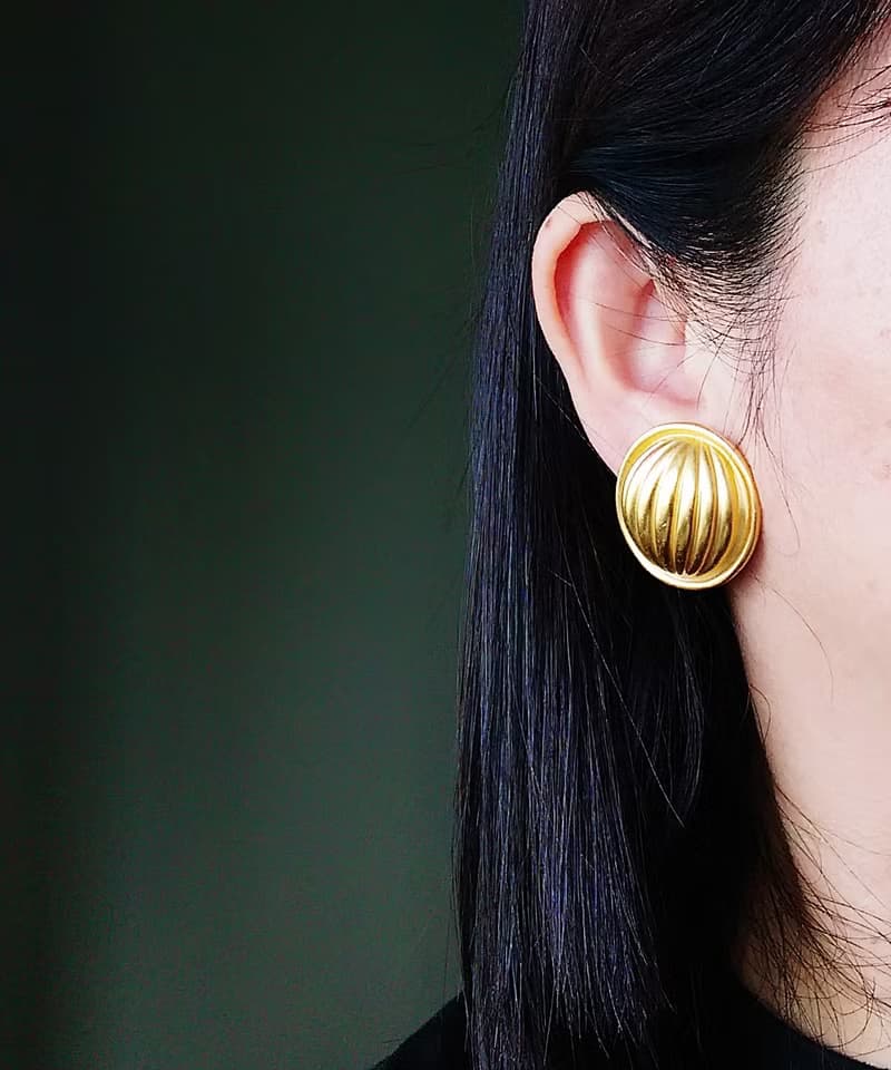 Vintage Jewelry 西洋古董飾品 啞光 戲球 簡約 夾式耳環