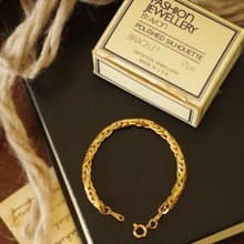 古董金色編織手鍊 美國製 AVON 80年代 BR149