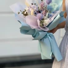 藍紫系 乾燥花永生花束 告白花束 生日禮物 情人花束 畢業花束