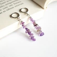 Raw Amethyst Earrings, 925 Silver, Aquarius crystal jewelry, Pisces birthstone