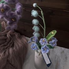 Mustflor-馬海毛鈴蘭盆花-手工針織花