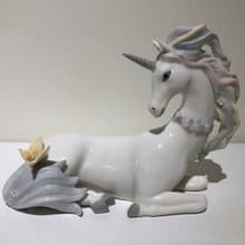 限量 台灣製造 手工繪製陶瓷 祈願祝福 白色獨角獸造型擺飾