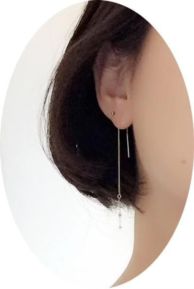 永遠に変わらないもの 天然ホワイトグレーダイヤモンドのアメリカンピアス 4月誕生石