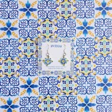 Ceramic earrings Phuket tiles 01