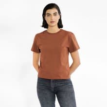 北歐極簡 - Biderman款有機棉圓領Tee / T恤 / T-shirt 女(咖啡)